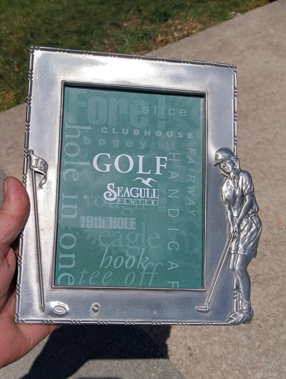 2005 Seagull Pewter Ethan Zinn Girl Golfer Picture Frame